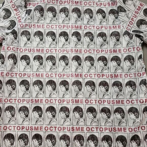 Octopus me anime weird mesh short sleeve hooded shirt. - Picture 11 of 15